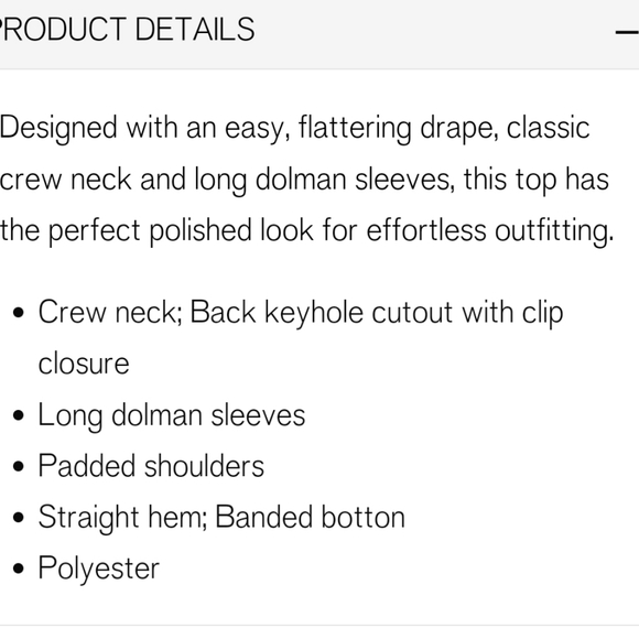 NWT Express Satin Strong Shoulder Crew Neck Top XL - Picture 6 of 6